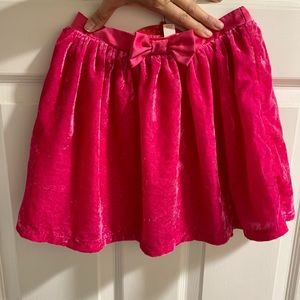 Girls pink velvet skirt